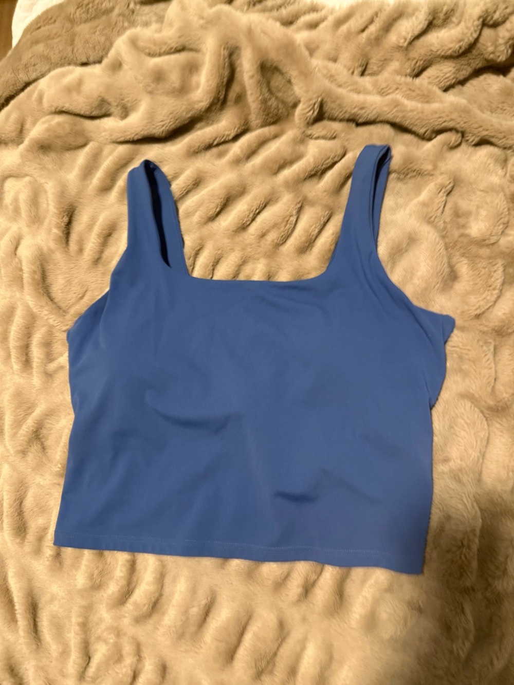 Fabletics Blue Cropped Workout Tank Top - Size XL